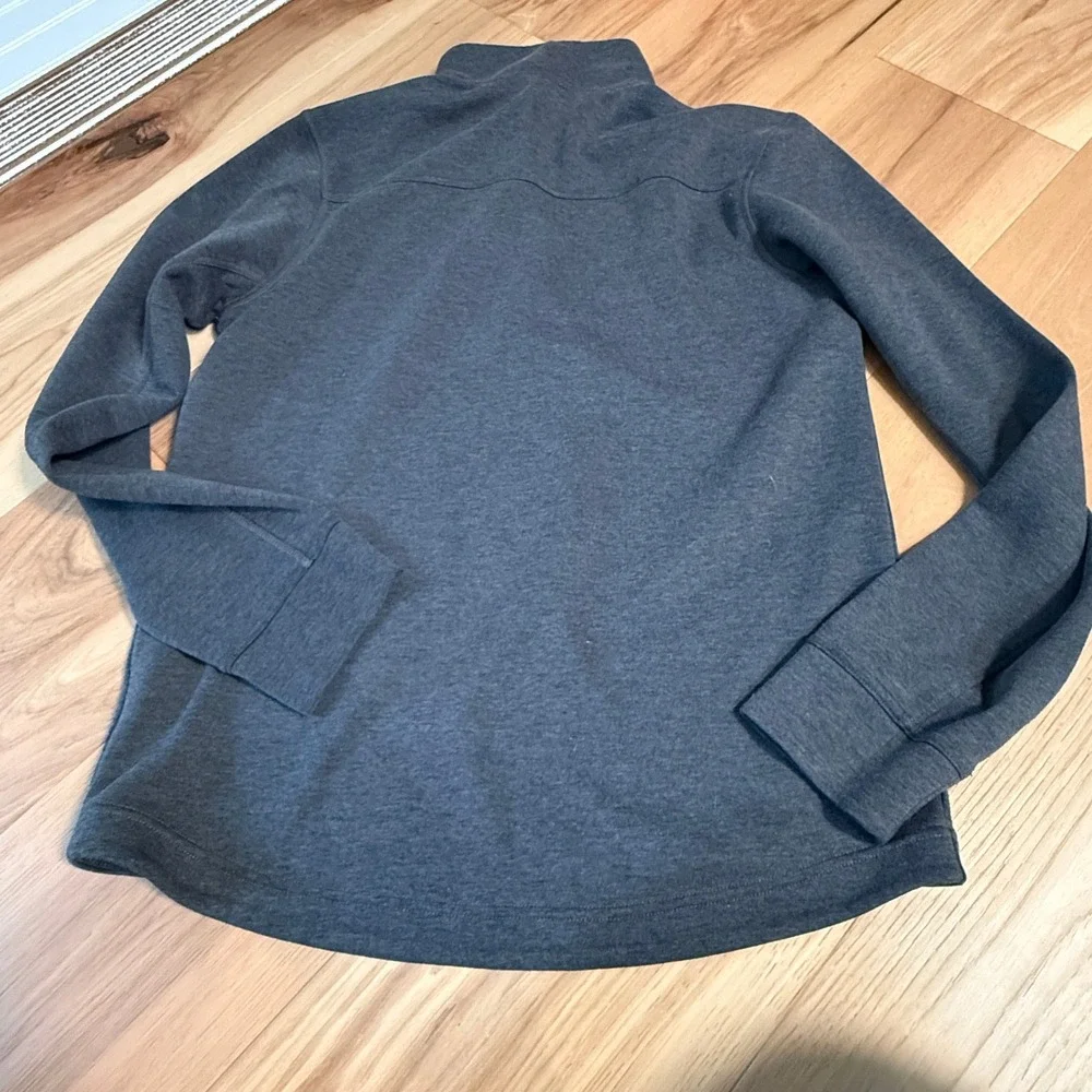 The North Face Quarter Zip Pullover Mens Small Gray Heathered NF0A2ULX Mock Neck
